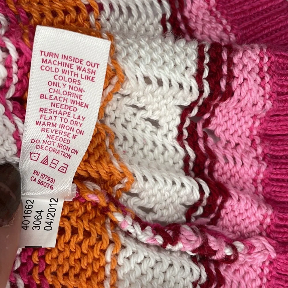 Justice multi pink crochet sweater girls size 16